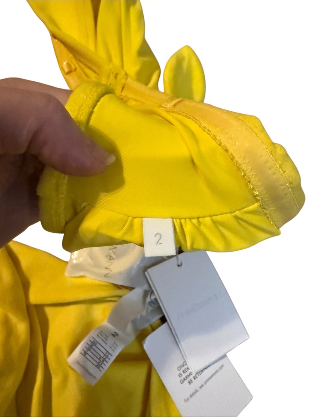 Zimmermann Soft Terry Yellow Tie Front Bandeau Bikini Set Size 2 US 12 NWT - Picture 4 of 6